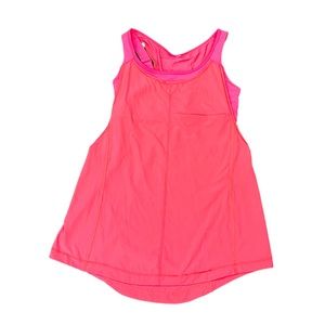Lululemon Run for Your Money Tank Top Built in Bra Coral Pink Womens Size 8